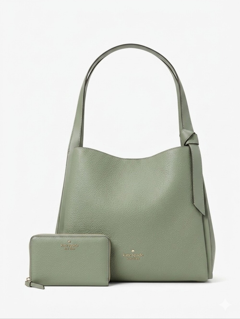 NWT Kate Spade Knott Large Carryall Tote Bag & Matching Med Wallet Balsam Green